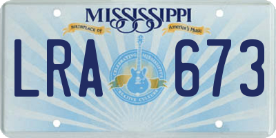 MS license plate LRA673