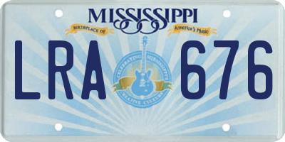 MS license plate LRA676