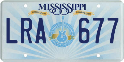 MS license plate LRA677