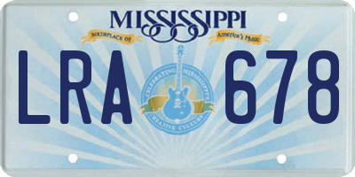 MS license plate LRA678