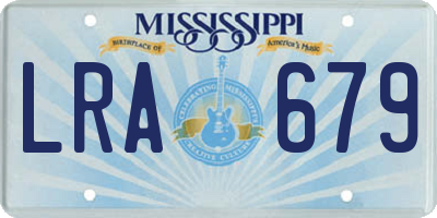 MS license plate LRA679
