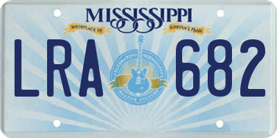 MS license plate LRA682