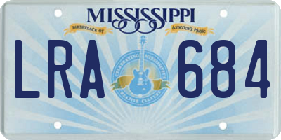 MS license plate LRA684