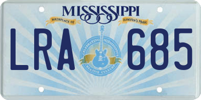 MS license plate LRA685