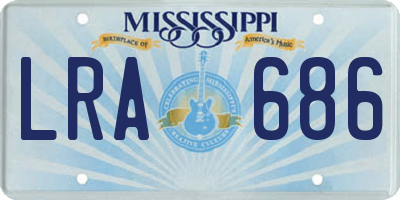 MS license plate LRA686