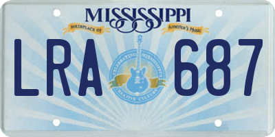 MS license plate LRA687