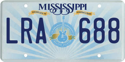 MS license plate LRA688