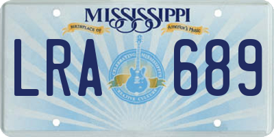 MS license plate LRA689