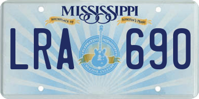 MS license plate LRA690