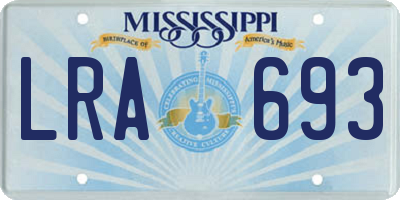 MS license plate LRA693