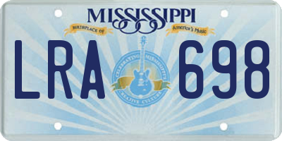 MS license plate LRA698