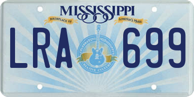 MS license plate LRA699