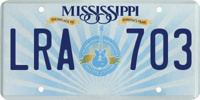 MS license plate LRA703
