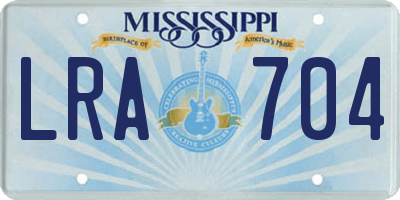 MS license plate LRA704