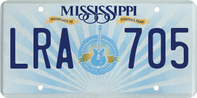 MS license plate LRA705