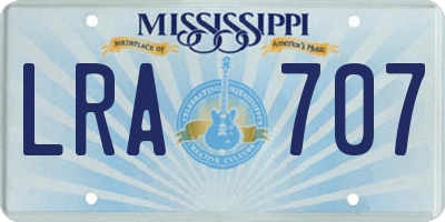 MS license plate LRA707