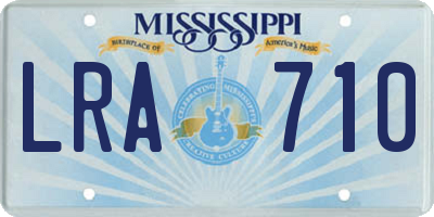 MS license plate LRA710