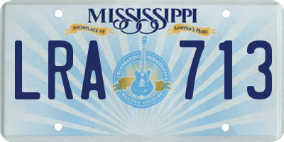 MS license plate LRA713
