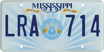 MS license plate LRA714