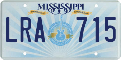 MS license plate LRA715