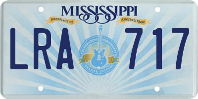 MS license plate LRA717