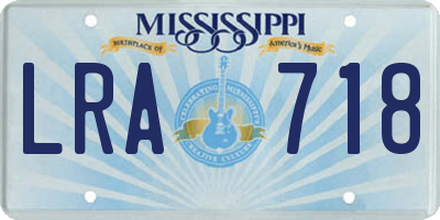 MS license plate LRA718