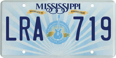 MS license plate LRA719