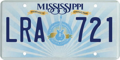 MS license plate LRA721