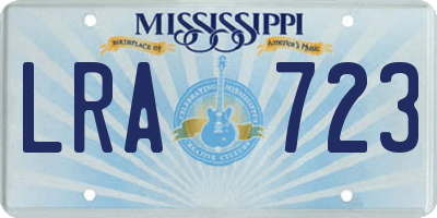 MS license plate LRA723