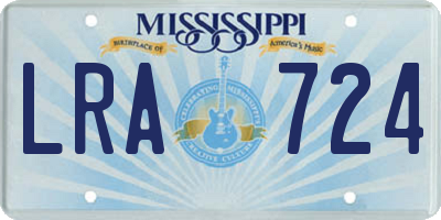 MS license plate LRA724