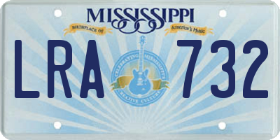 MS license plate LRA732