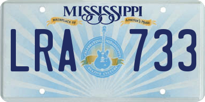 MS license plate LRA733