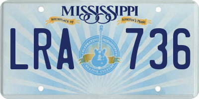 MS license plate LRA736