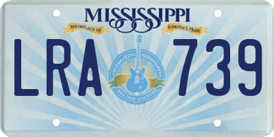 MS license plate LRA739
