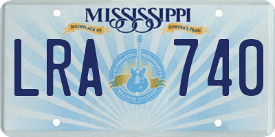 MS license plate LRA740