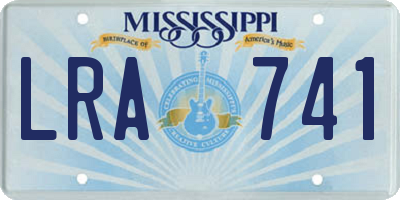 MS license plate LRA741
