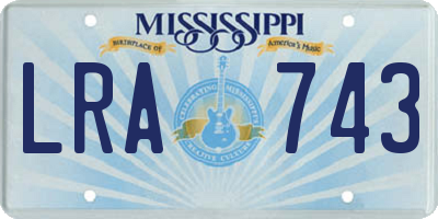 MS license plate LRA743