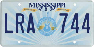 MS license plate LRA744