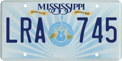 MS license plate LRA745