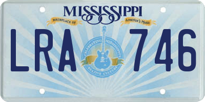 MS license plate LRA746