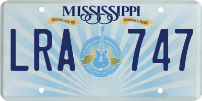 MS license plate LRA747