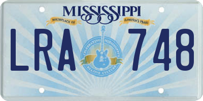 MS license plate LRA748