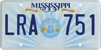 MS license plate LRA751