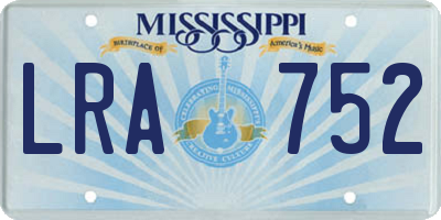 MS license plate LRA752
