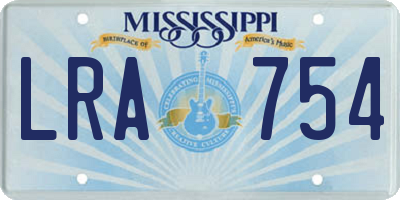 MS license plate LRA754