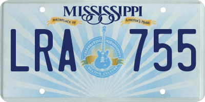 MS license plate LRA755