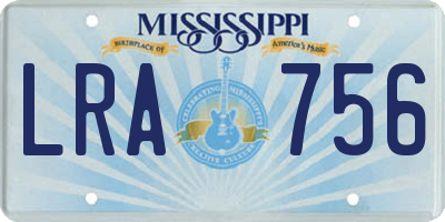 MS license plate LRA756