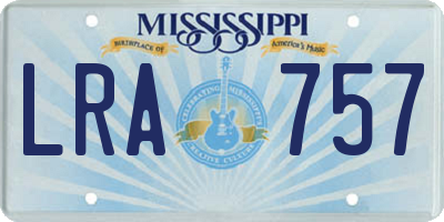 MS license plate LRA757
