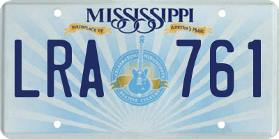 MS license plate LRA761