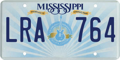 MS license plate LRA764